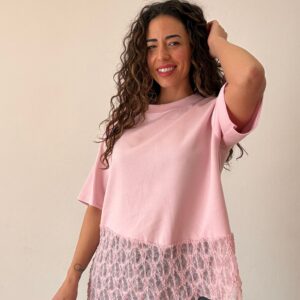 CAMISETA ENCAJE OVERSIZE