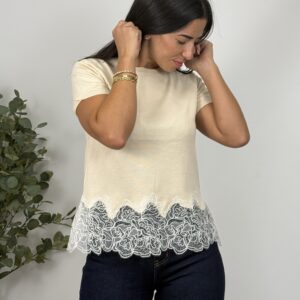 CAMISETA PUNTO ENCAJE